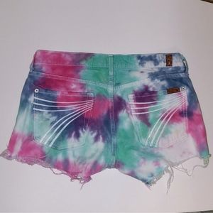 7 for all mankind tie dye shorts.